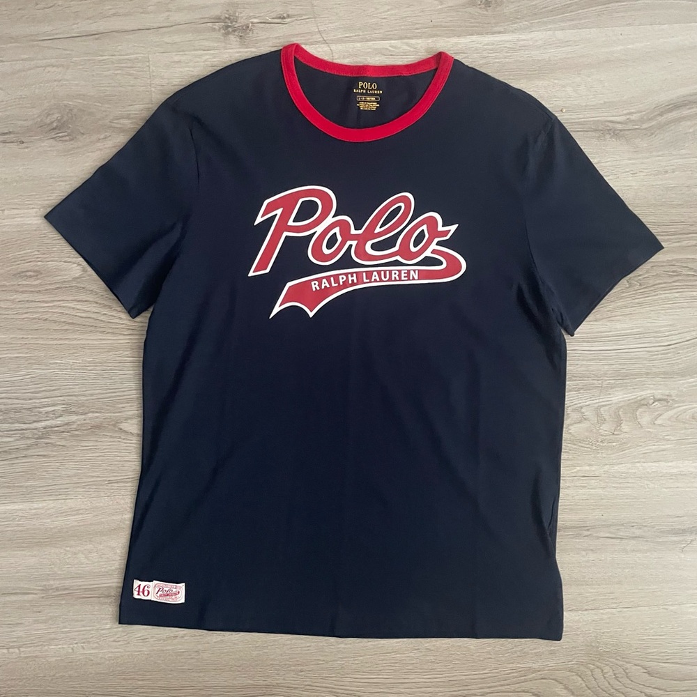 NAVY BLUE & RED POLO TEE